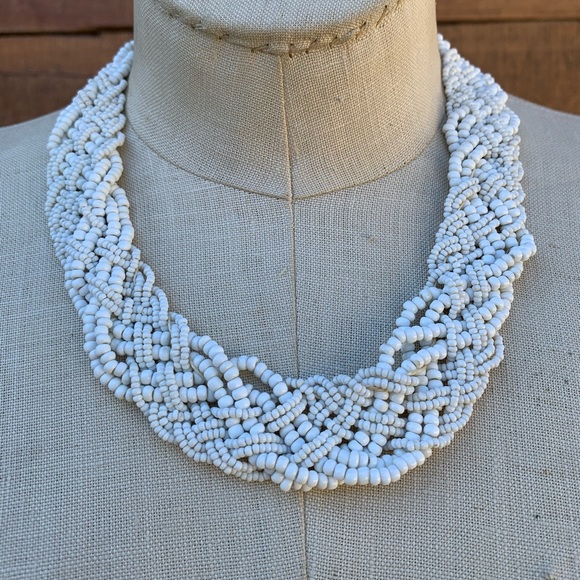 Vintage Woven Bead Collar Necklace - Picture 4 of 7